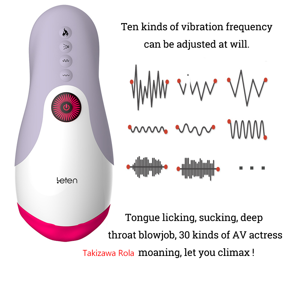 Male Masturbators Cup Powerful Vibrating Heating Voice Sucking Vibrator Oral Sex Toys