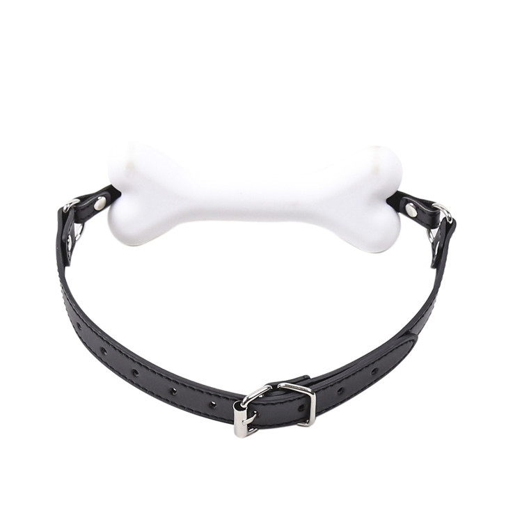 Silicone Bone Mouth Gag In White