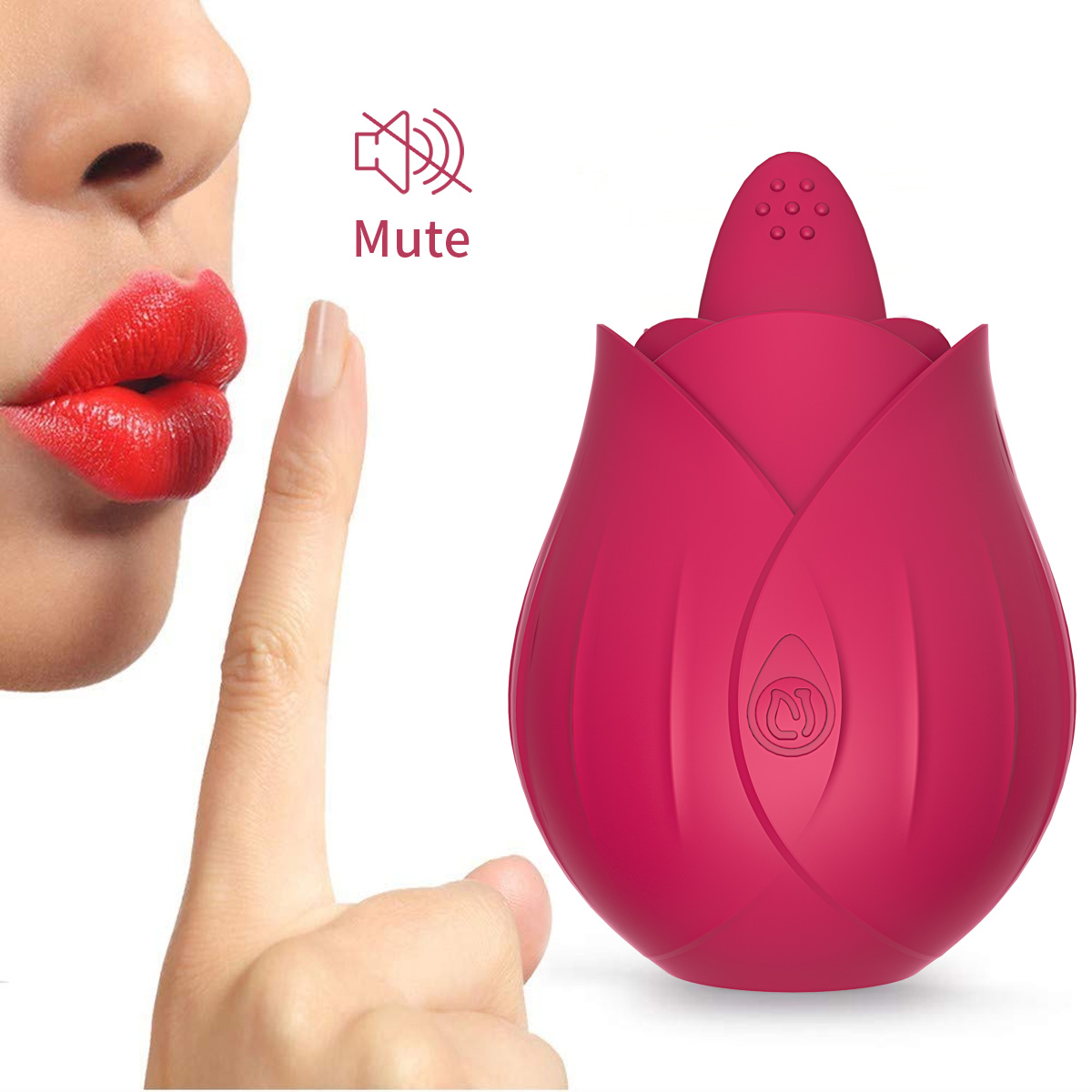 Rose Clitoral Vibrator with a Tongue for Women