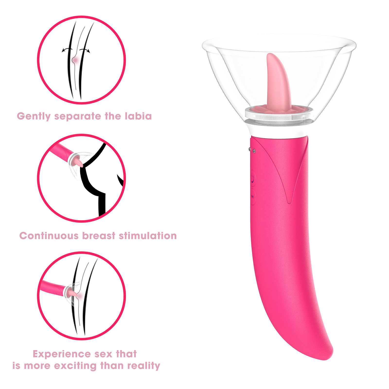 Tongue Licking Pump Clitoris G-spot Vibrator Dildo Vibrator