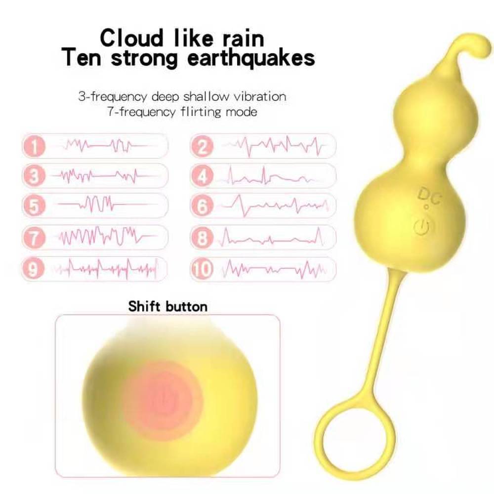 Gourd Heating G-spot Vibrator Anal Plug Vaginal Balls Kegel Exerciser For Adult