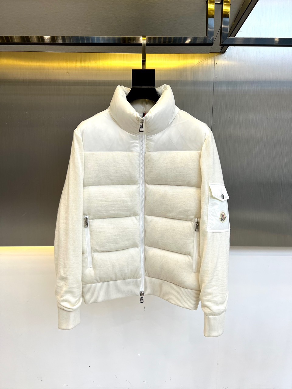 2024 Moncler winter new men's knitted stitching stand collar down jacket