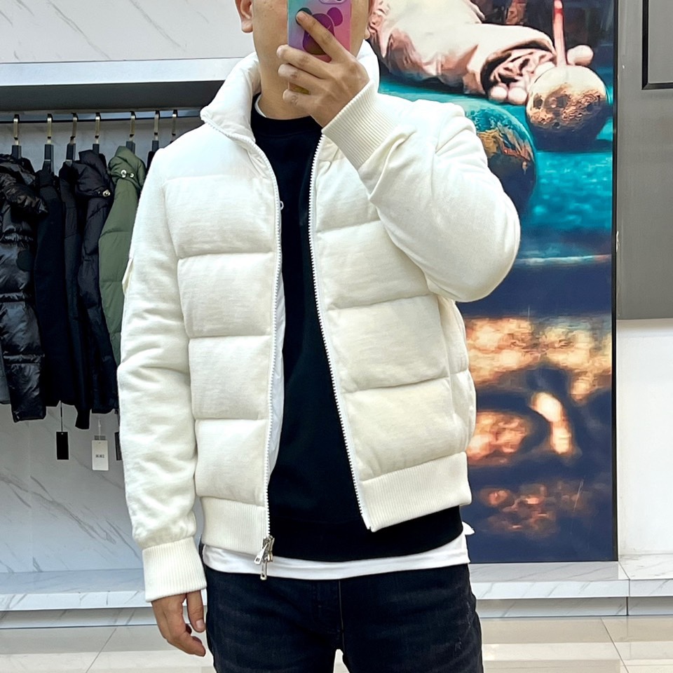 2024 Moncler winter new men's knitted stitching stand collar down jacket