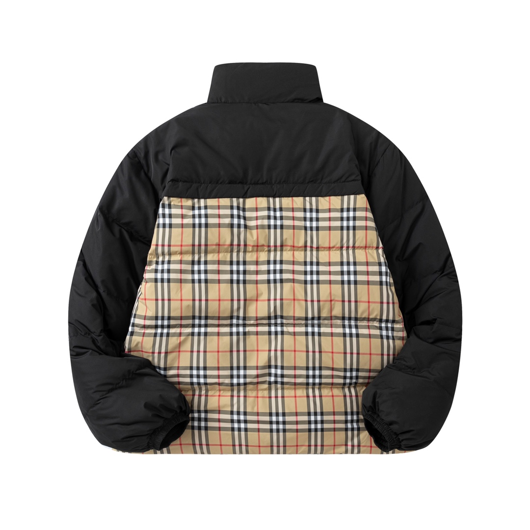 Burberry 2024 Autumn and Winter New Classic Plaid + War Horse Logo Reversible Down Jacket