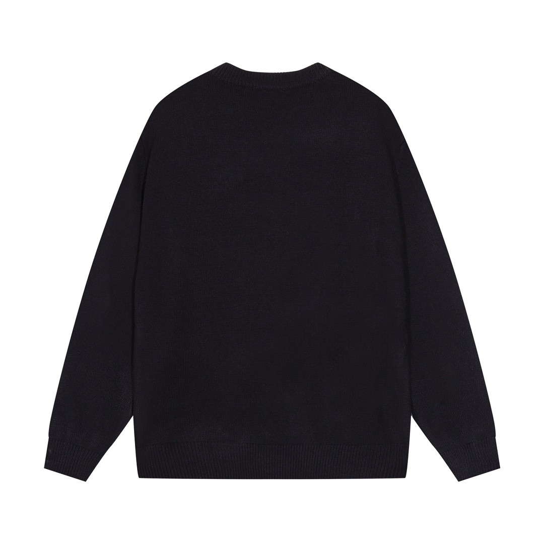 Prada simple cow head letter logo jacquard crew neck sweater on the chest