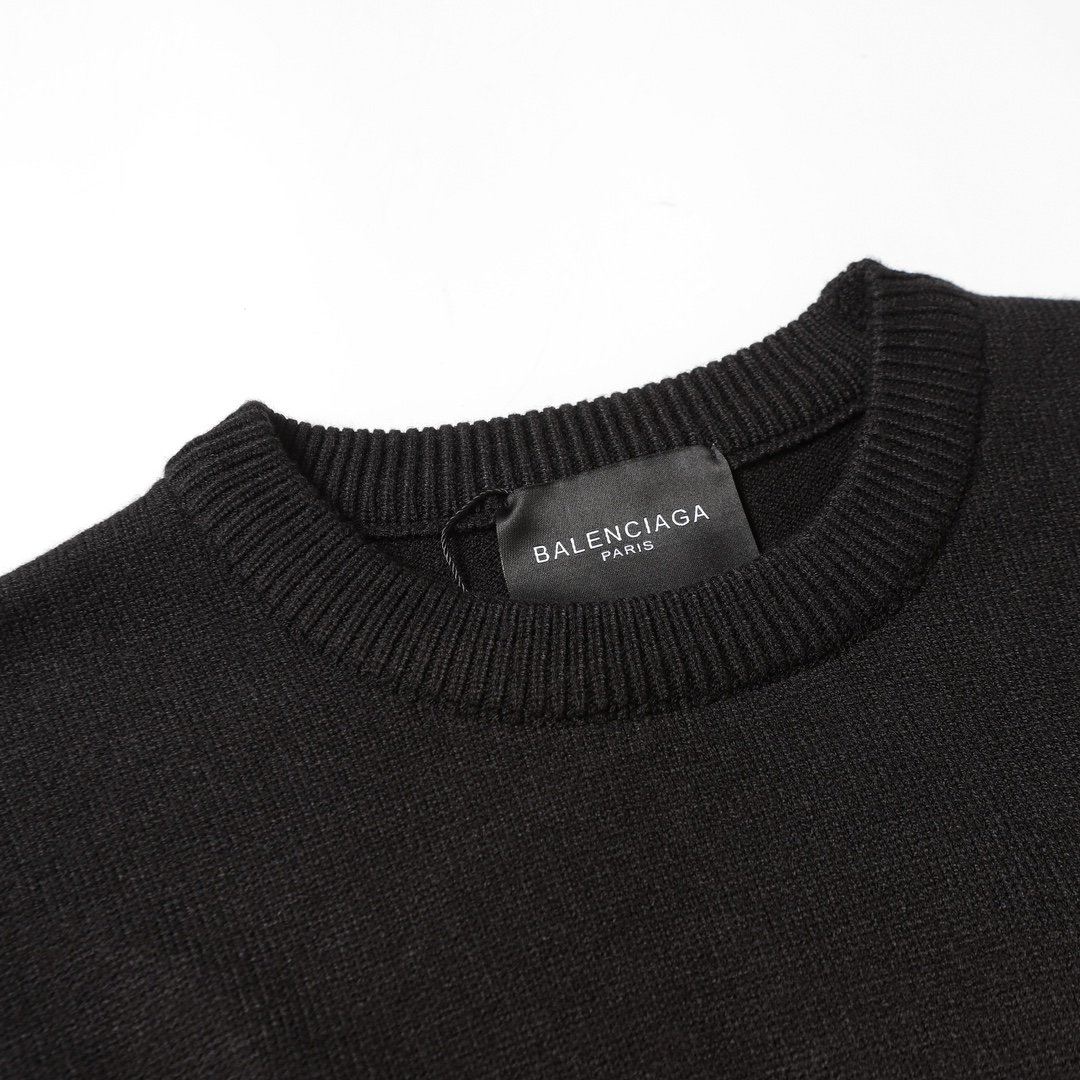 Balenciaga's latest style knitted sweater with front and rear letter logo