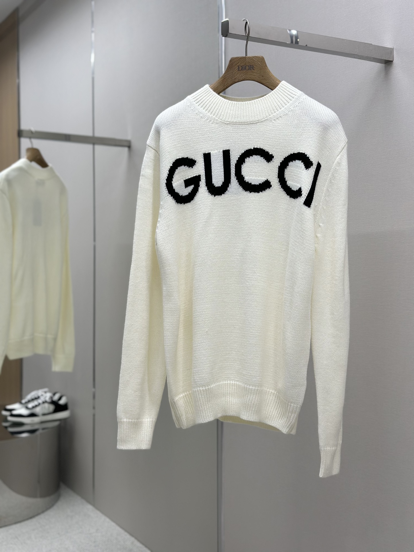 Gucci New product logo round neck long-sleeved sweater with hollow embroidery