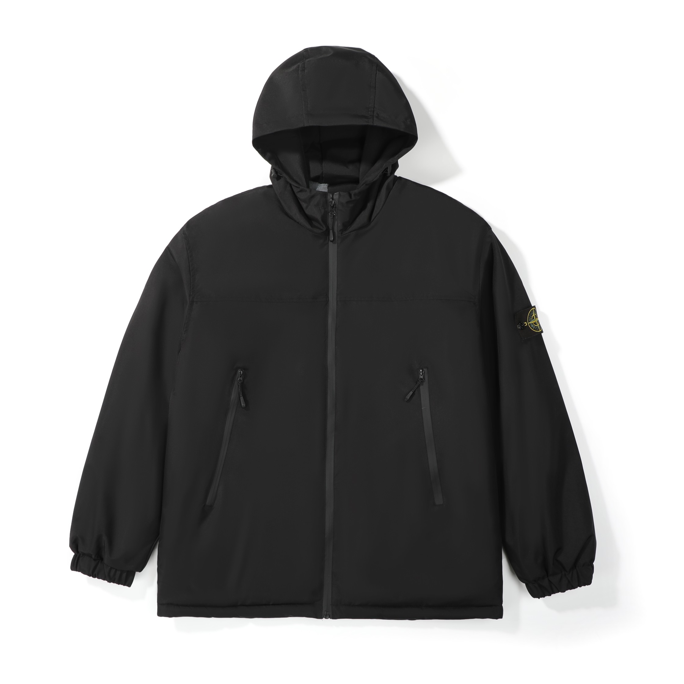 STONE ISLAND classic badge plus velvet and thickened outdoor sherpa cotton-padded jacket