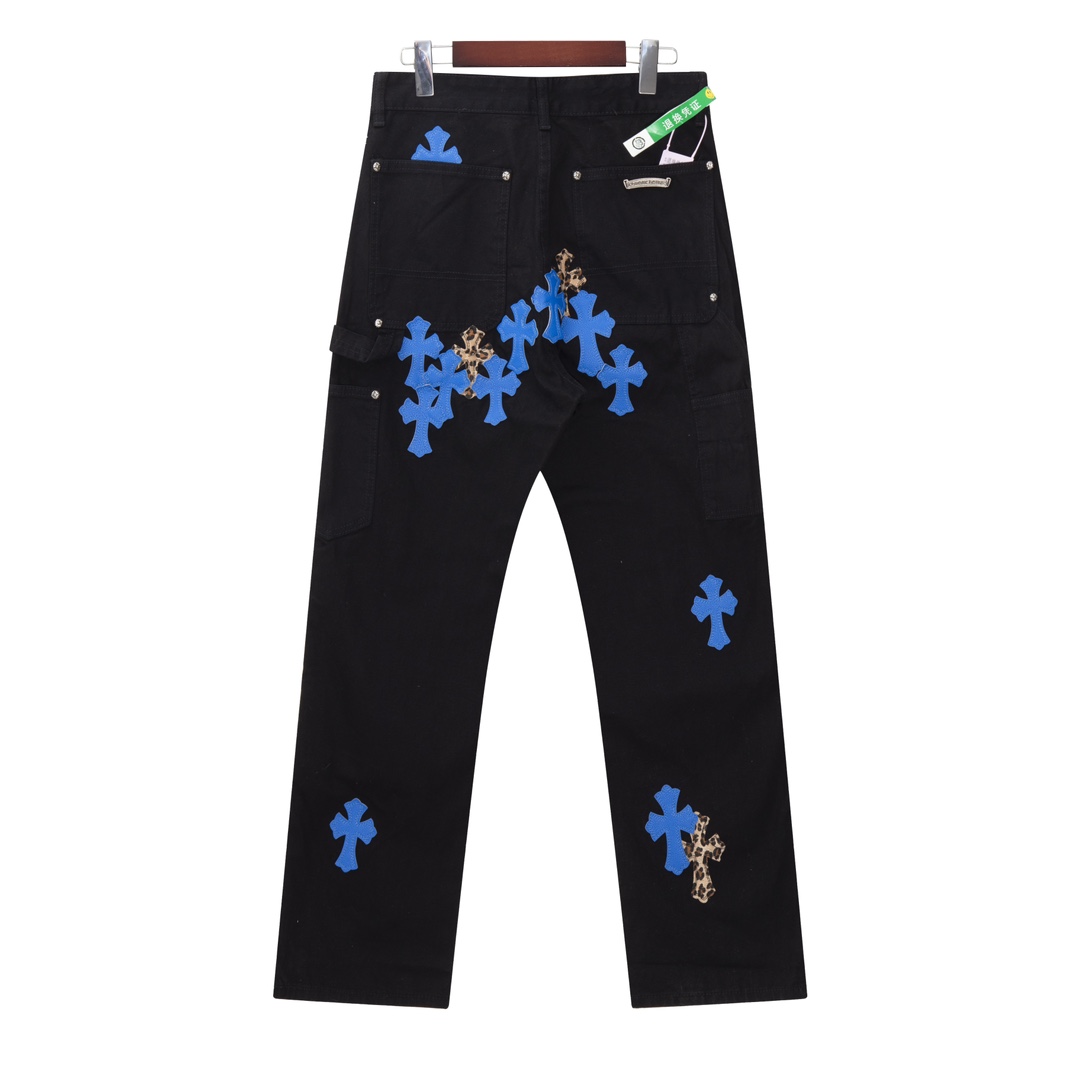 Chrome heart Workwear Lumberjack Klein Blue Patch Leather Limited Edition Jeans