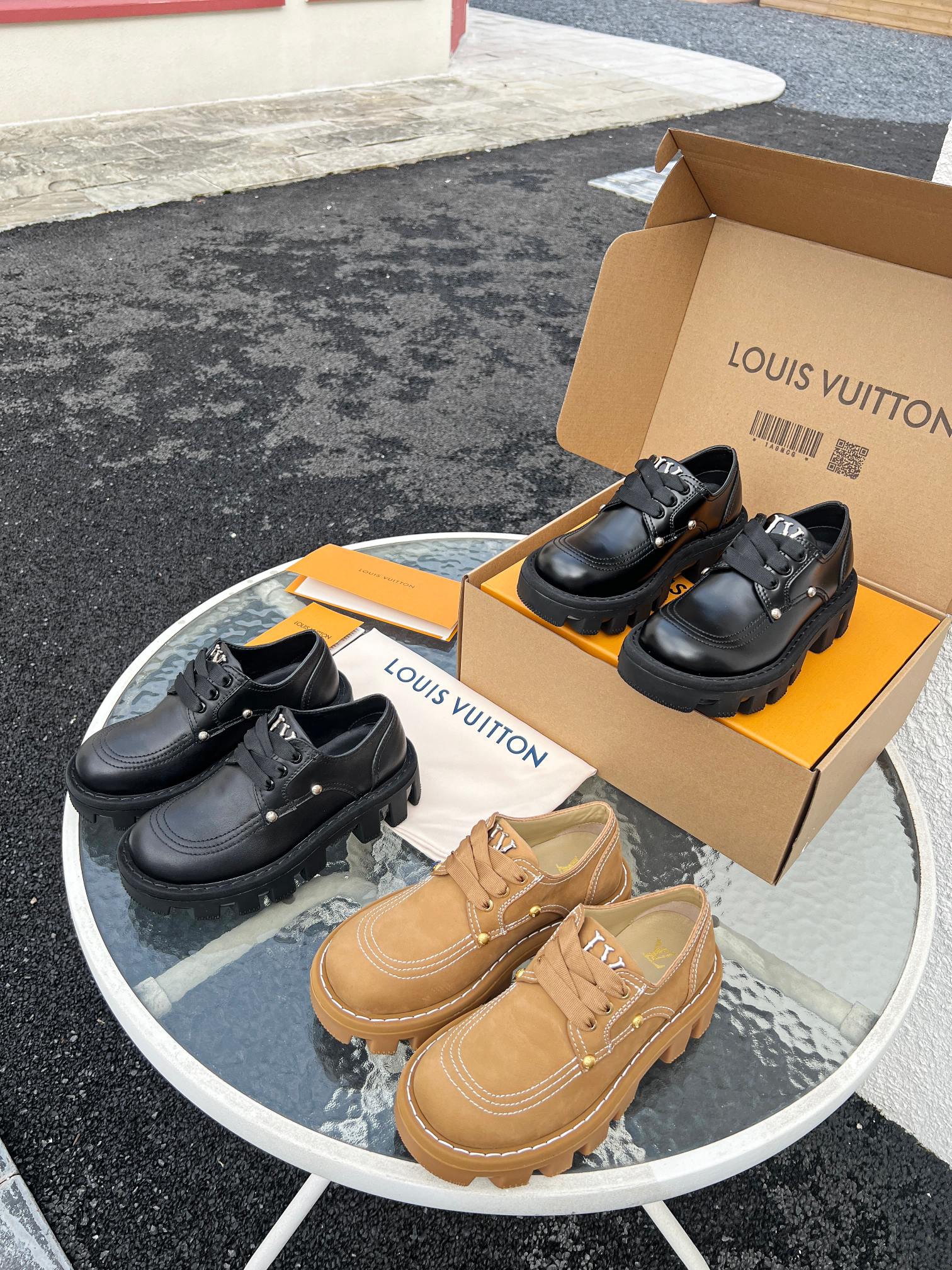 louis vuitton 24 autumn and winter new retro thick-soled series loafers