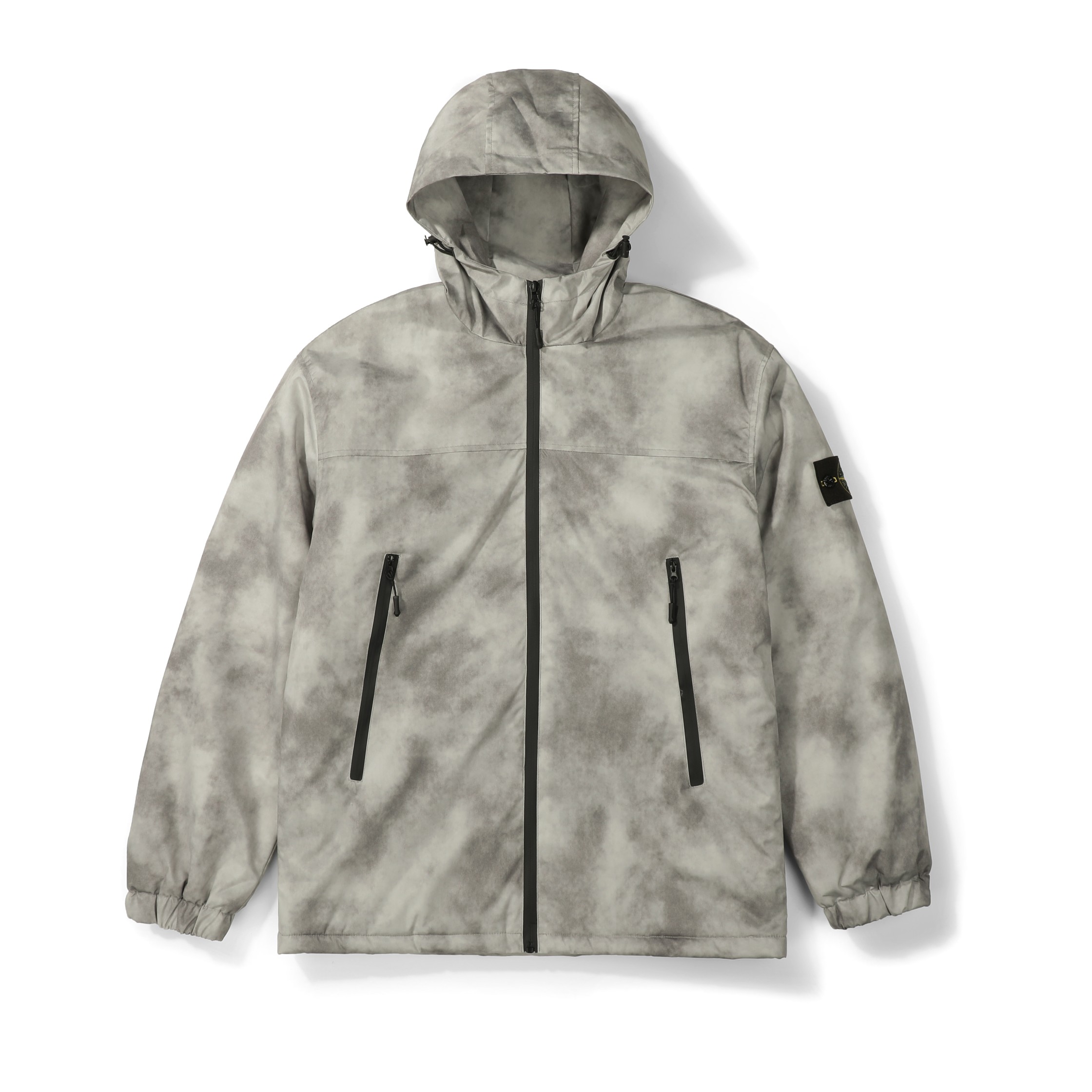 STONE ISLAND classic badge plus velvet and thickened outdoor sherpa cotton-padded jacket