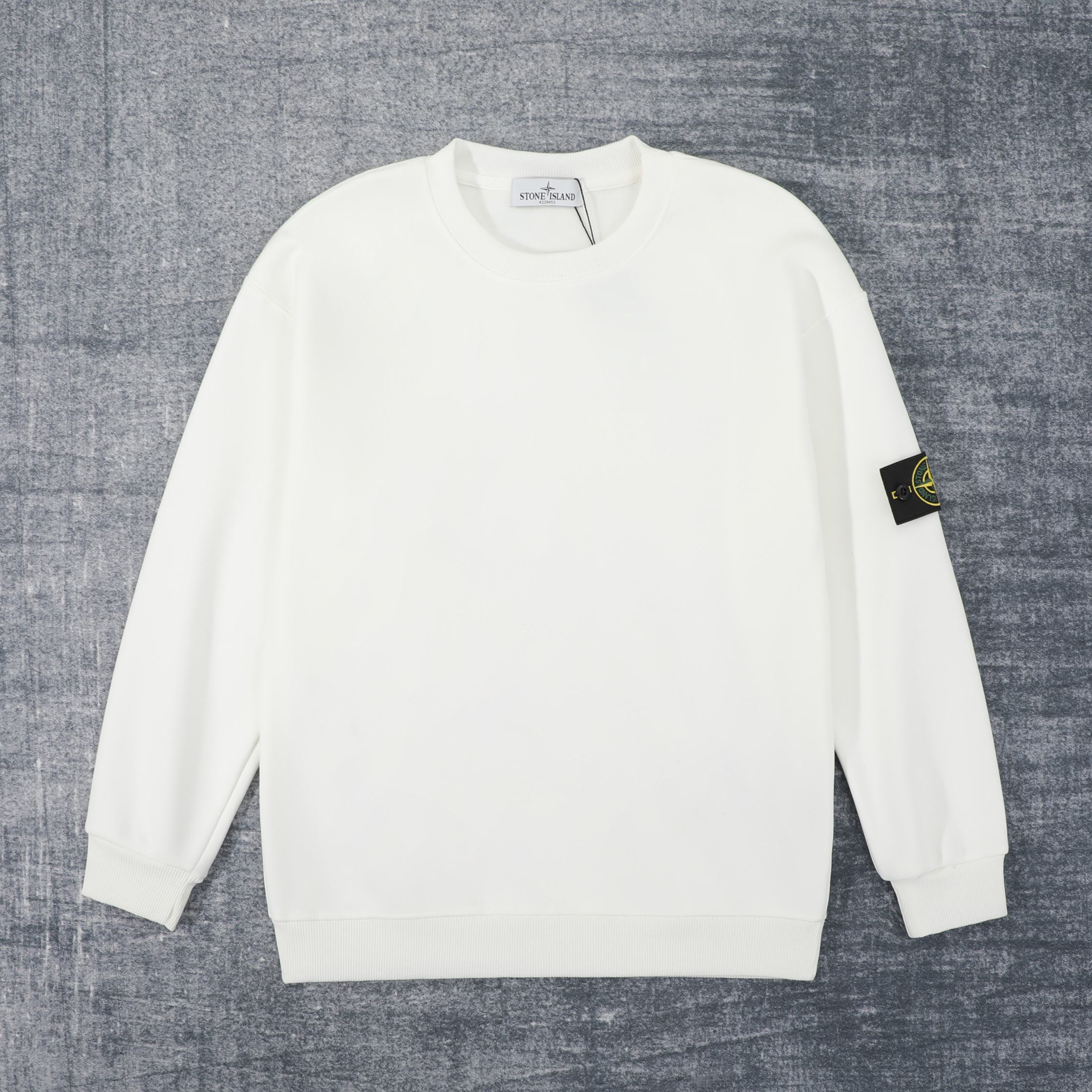 Stone Island classic emblem with velvet and thickened silver fox velvet round neck sweatshirt for couples
