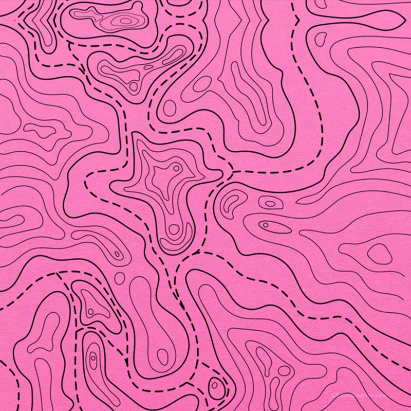 Kydex Sheet Thermoplastic Pink Map Pattern for DIY Sheath