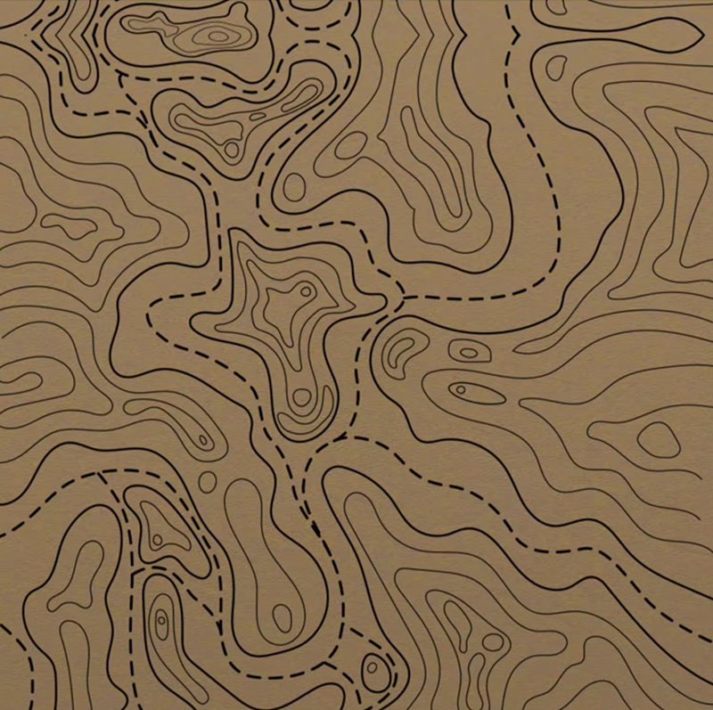 Kydex Sheet Thermoplastic Brown Map Pattern for DIY Sheath