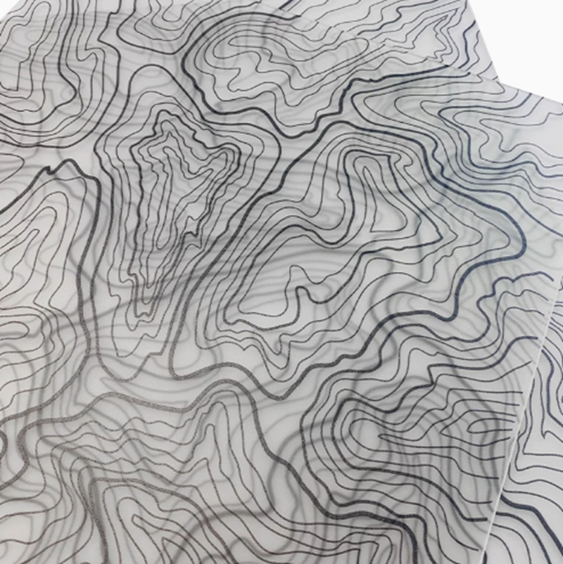 Kydex Sheet Thermoplastic Transparent Map Pattern for DIY Sheath