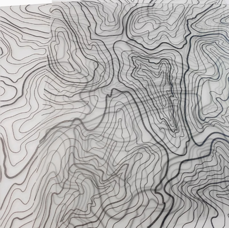 Kydex Sheet Thermoplastic Transparent Map Pattern for DIY Sheath