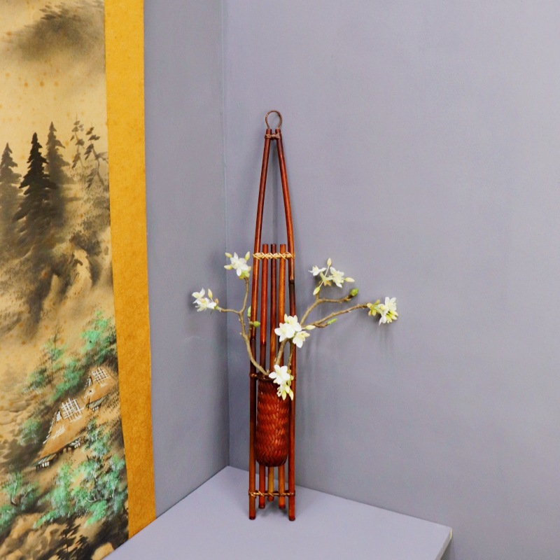 Chinese Wall-mounted Bamboo Flower Vase