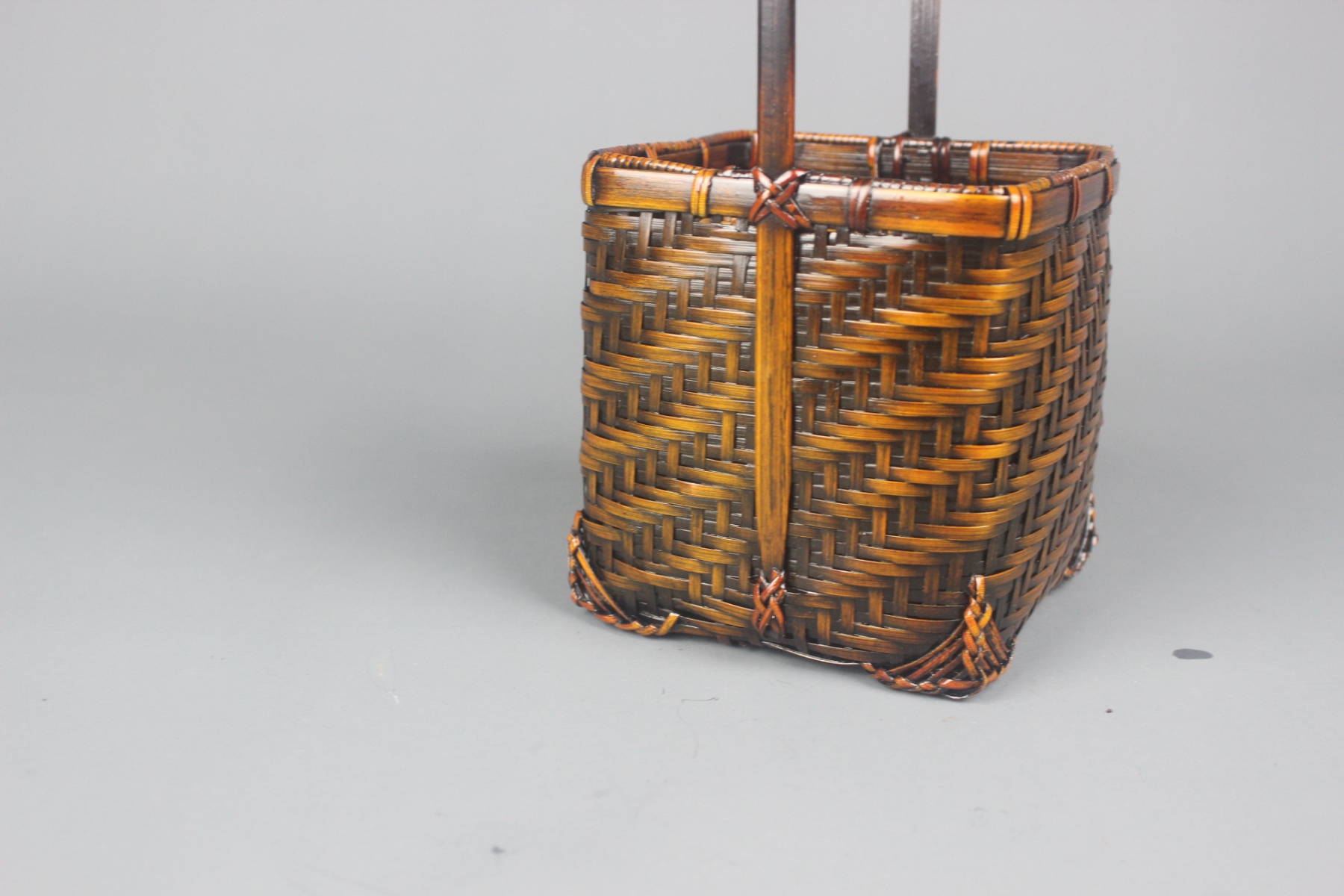 Handmade Bamboo Flower Basket with Handle for Home Decor