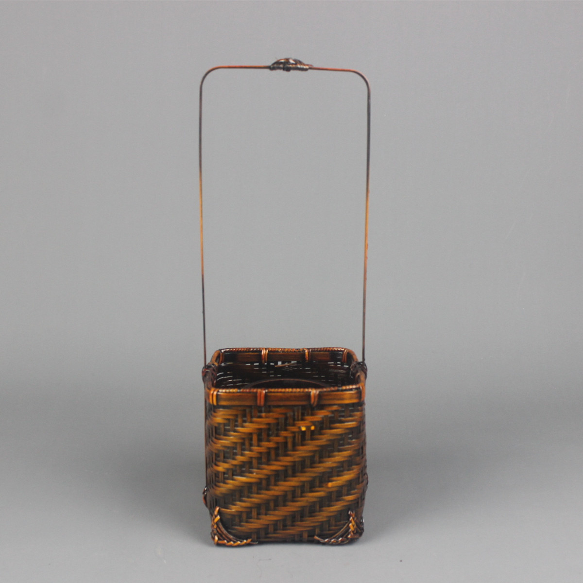 Handmade Bamboo Flower Basket with Handle for Home Decor