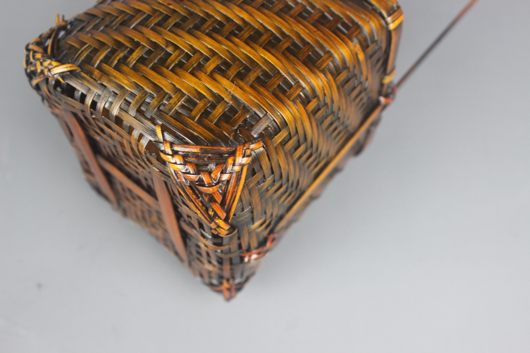 Handmade Bamboo Flower Basket with Handle for Home Decor