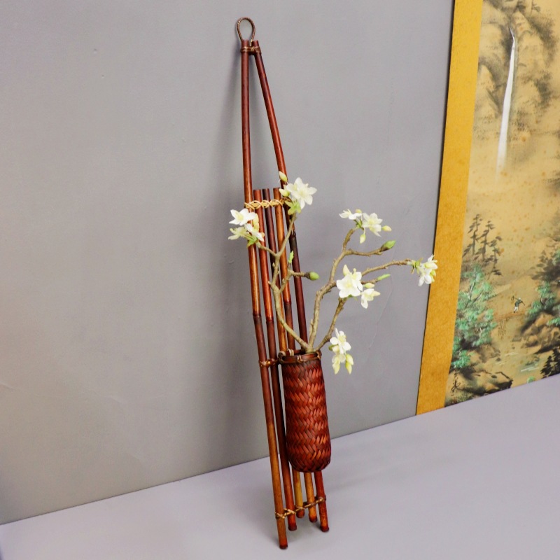 Chinese Wall-mounted Bamboo Flower Vase