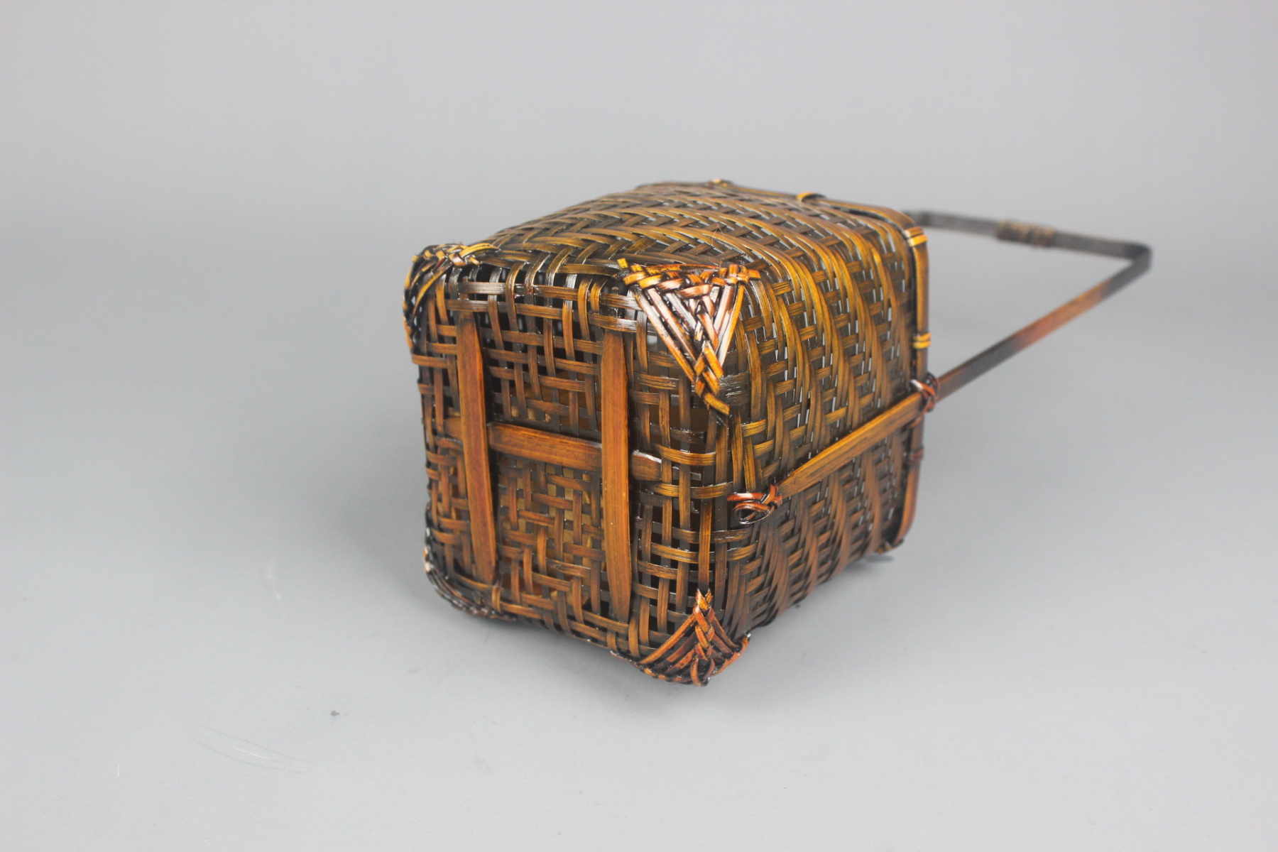 Handmade Bamboo Flower Basket with Handle for Home Decor