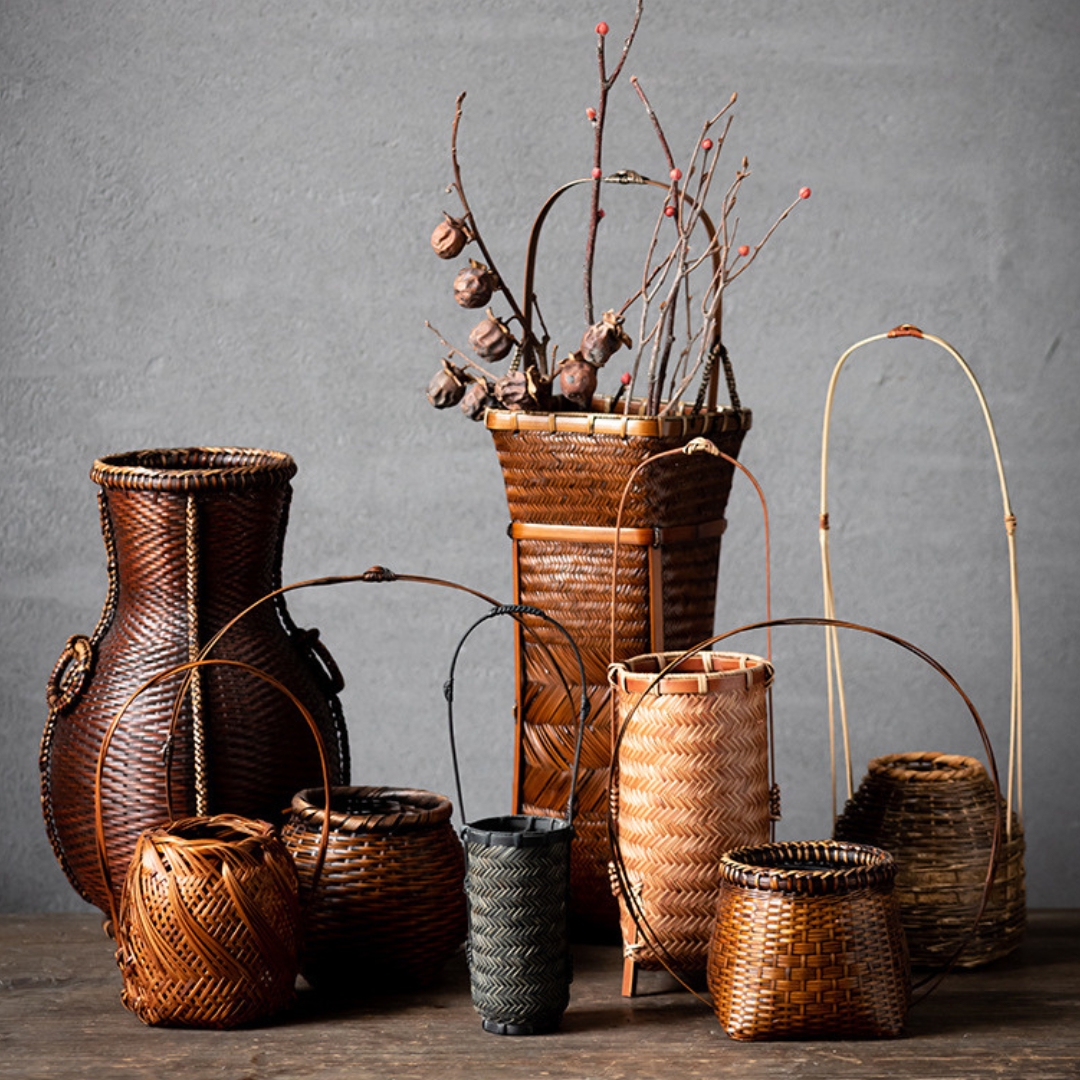 Eco-friendly bamboo flower vase, handcrafted sustainable home decor