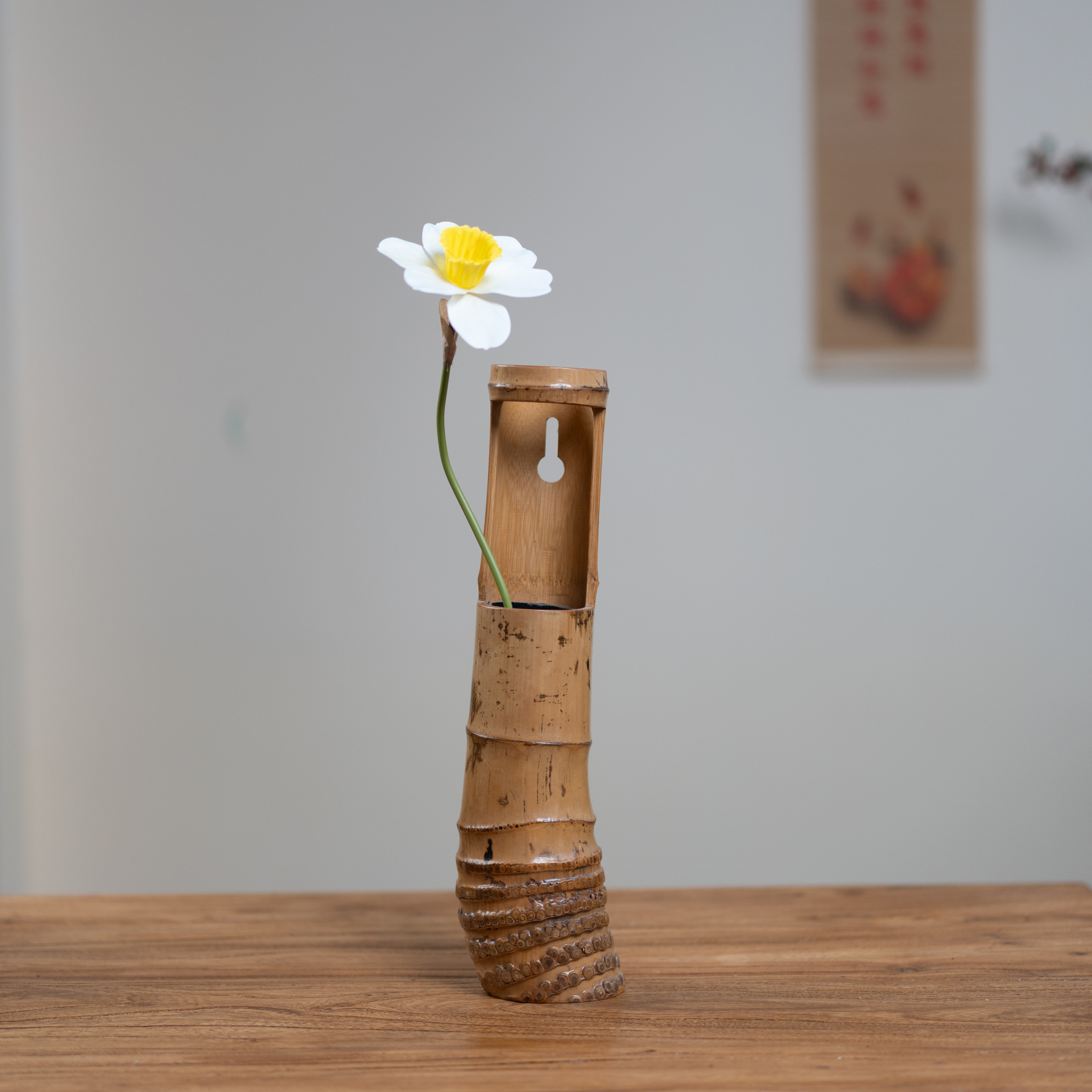 Handcrafted Bamboo Vase Collection - Rustic Traditional Floral Arrangements