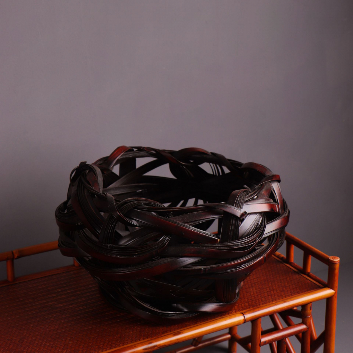 Handwoven Bamboo Flower Basket - Zen Tea Table Décor