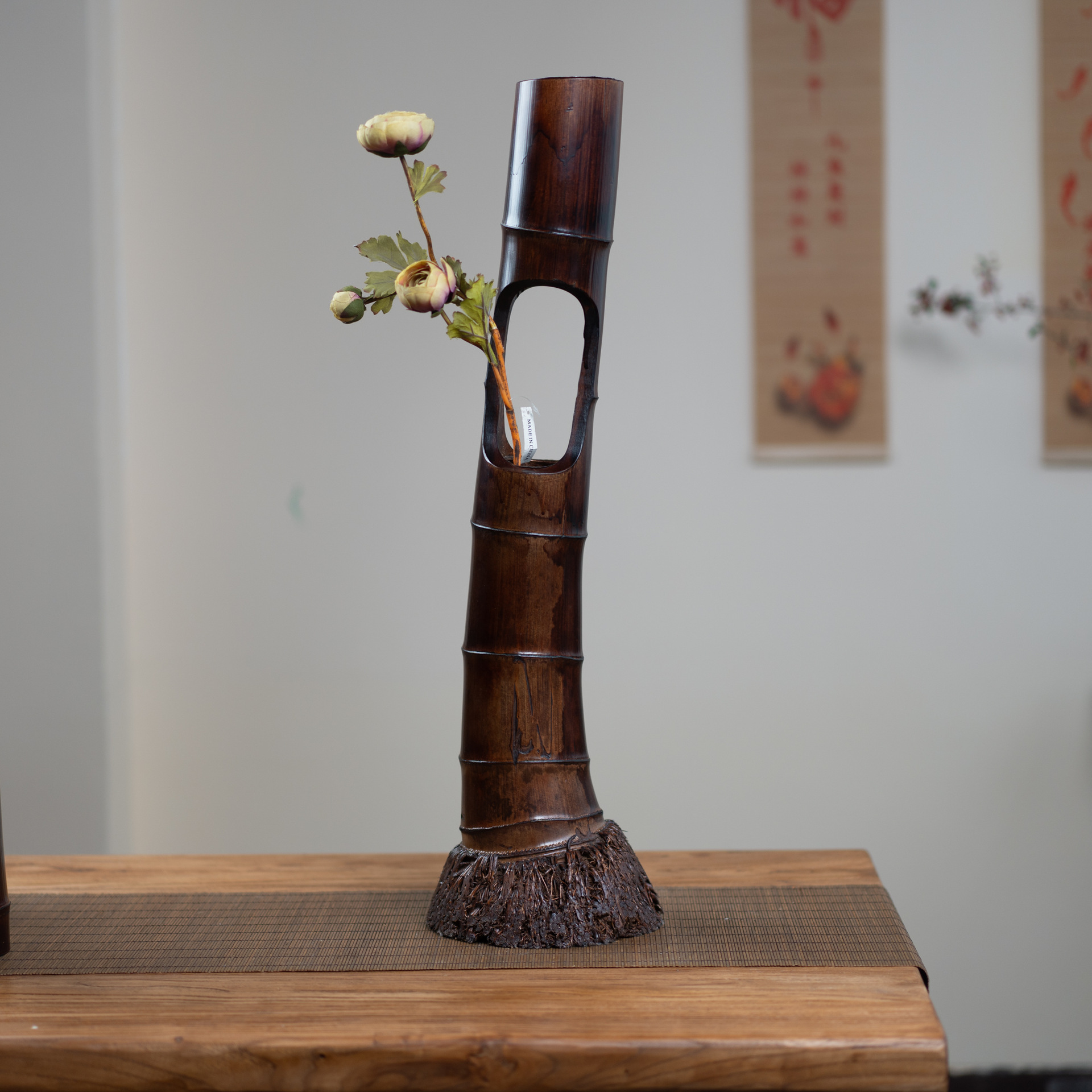 Handcrafted Bamboo Vase Collection - Rustic Traditional Floral Arrangements