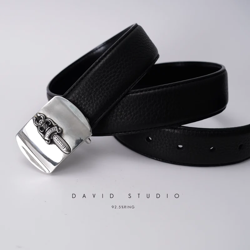 DAGGER BUCKLE COWHIDE LEATHER BELT