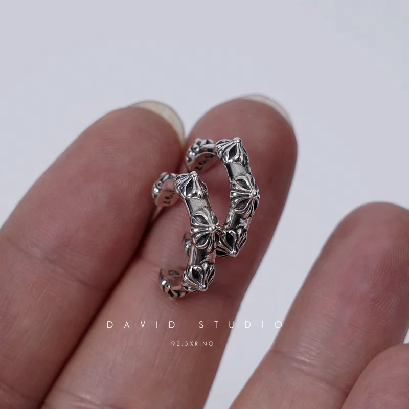 CHROME HEARTS CROSS HOOP EARRING