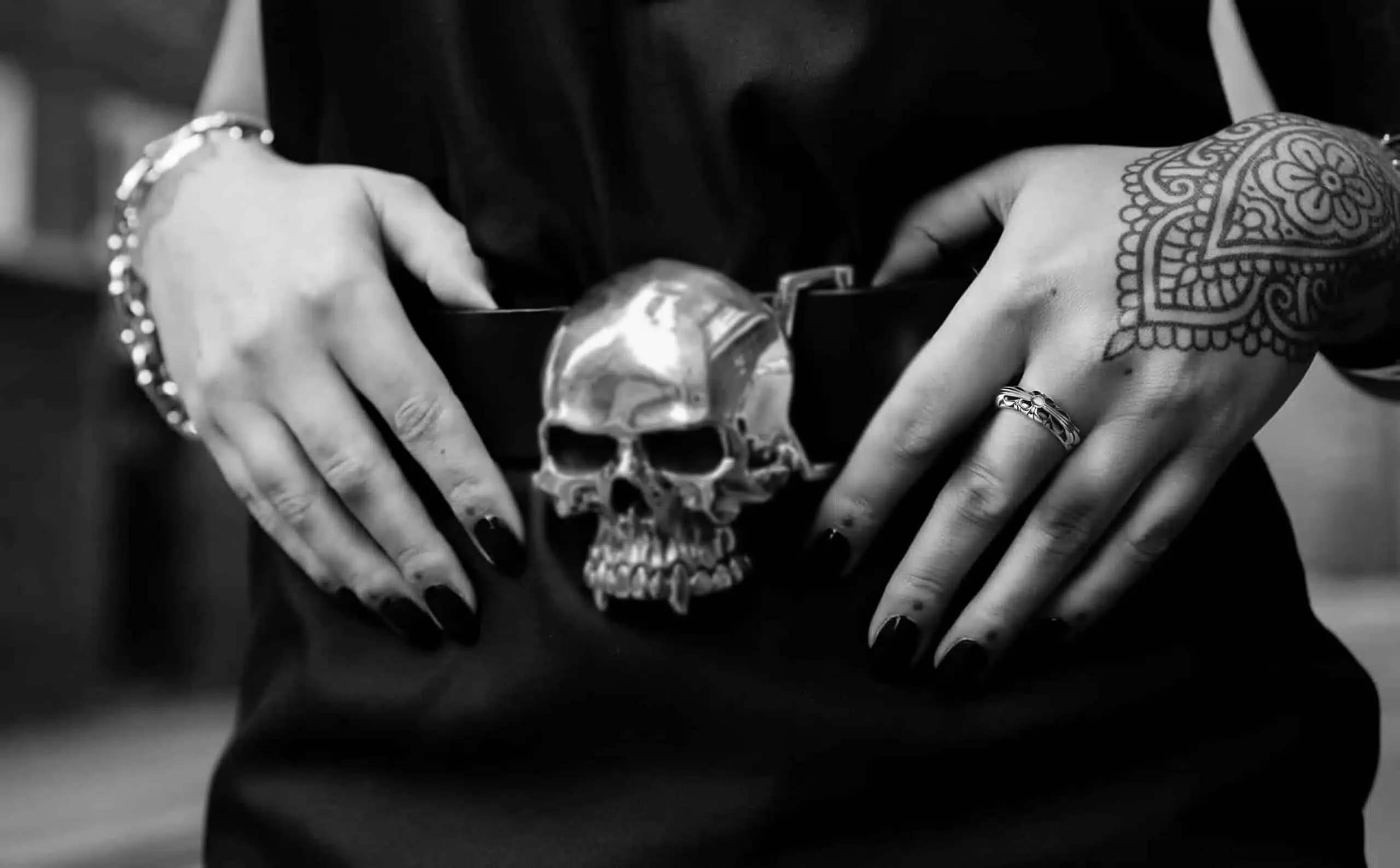 CHROME HEARTS BABY CLASSIC FLORAL CROSS/DAGGER/FLEUR TAIL RING