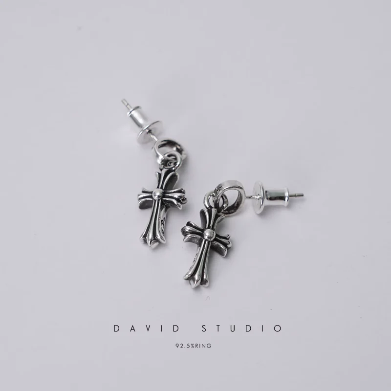 CHROME HEARTS CROSS BABYFAT DROP EARRINGS