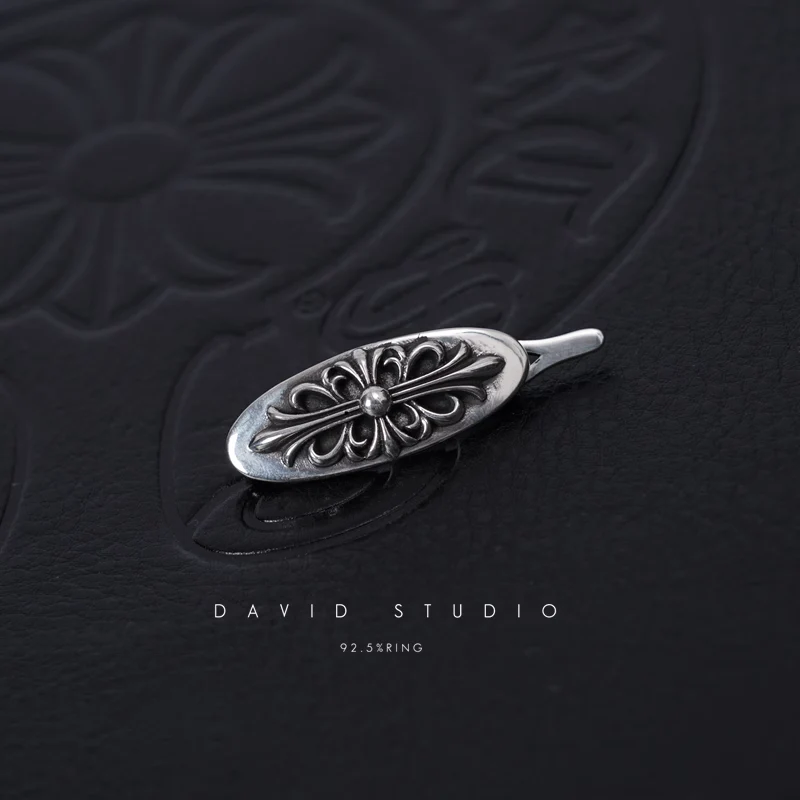 CHROME HEARTS FLORAL CROSS HAIR CLIP
