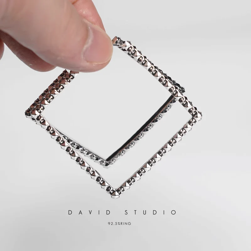 CHROME HEARTS CH PLUS SQUARE HOOP EARRINGS