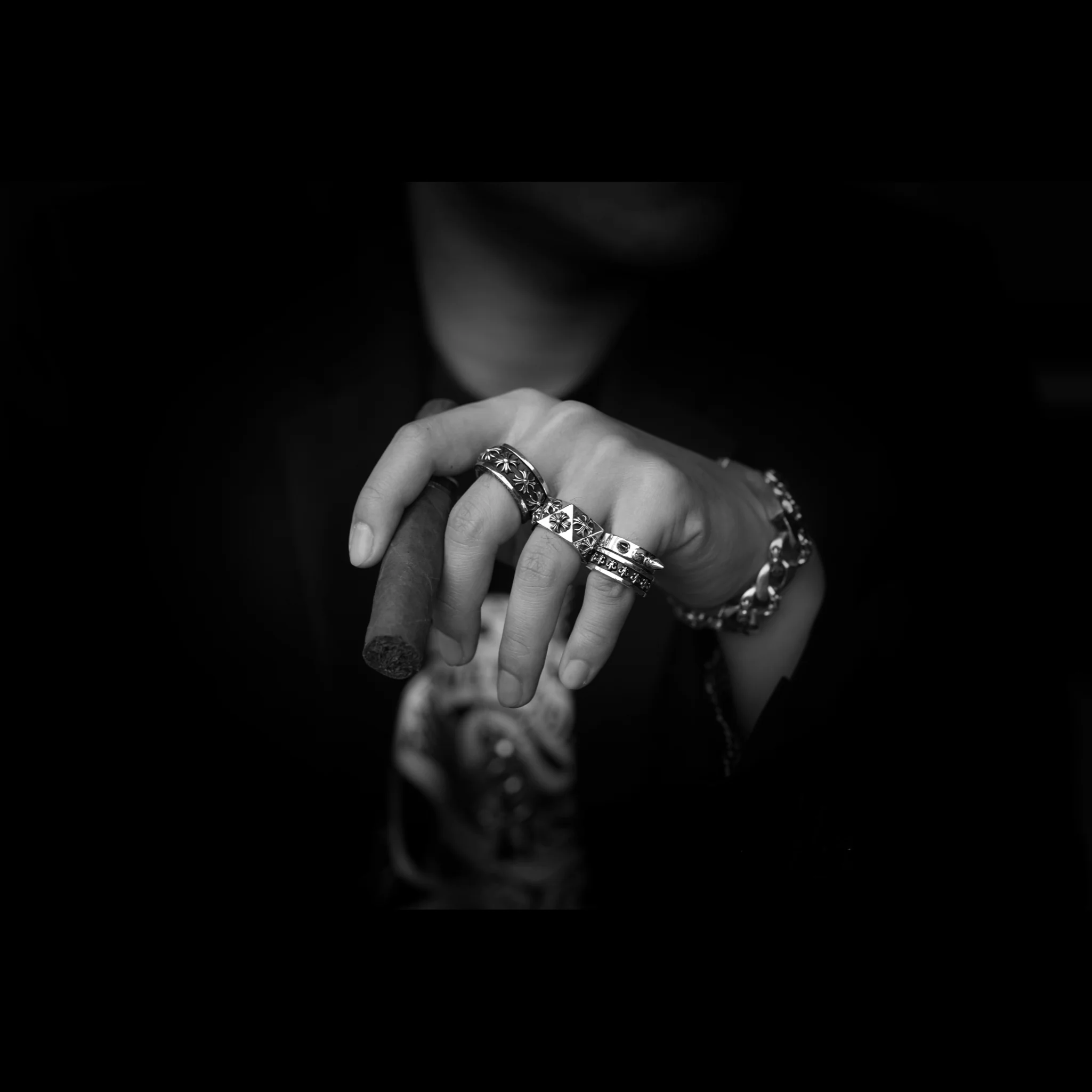 CHROME HEARTS TRIPLE SPIKE RING