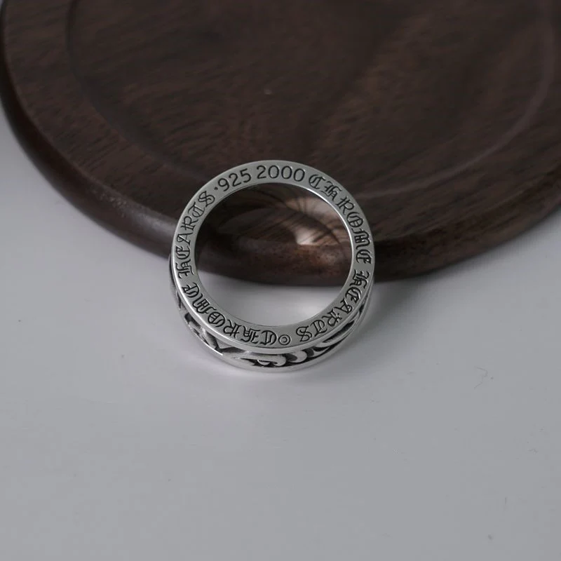 CHROME HEARTS SCROLL SPINNER RING