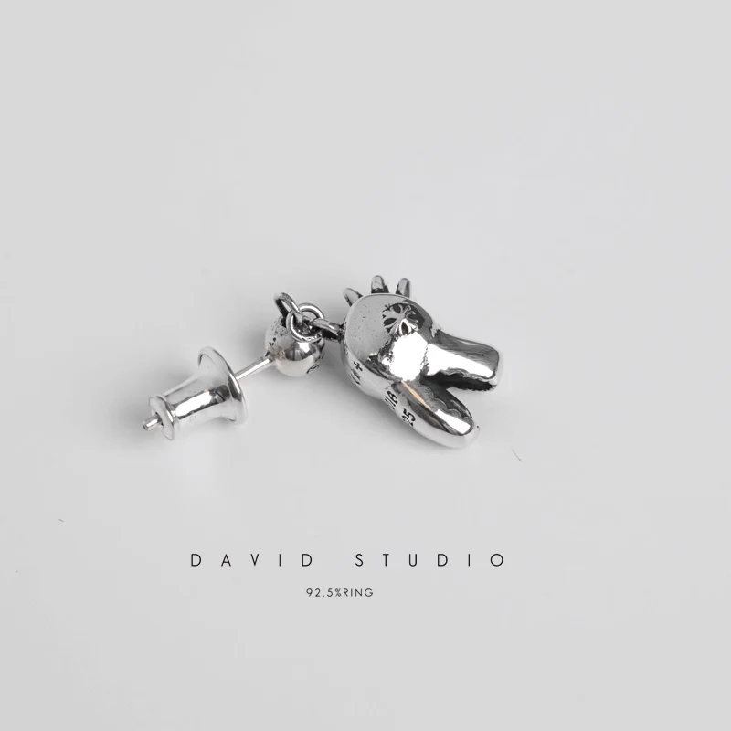 CHROME HEARTS GODZILLA DINOSAUR DROP EARRINGS