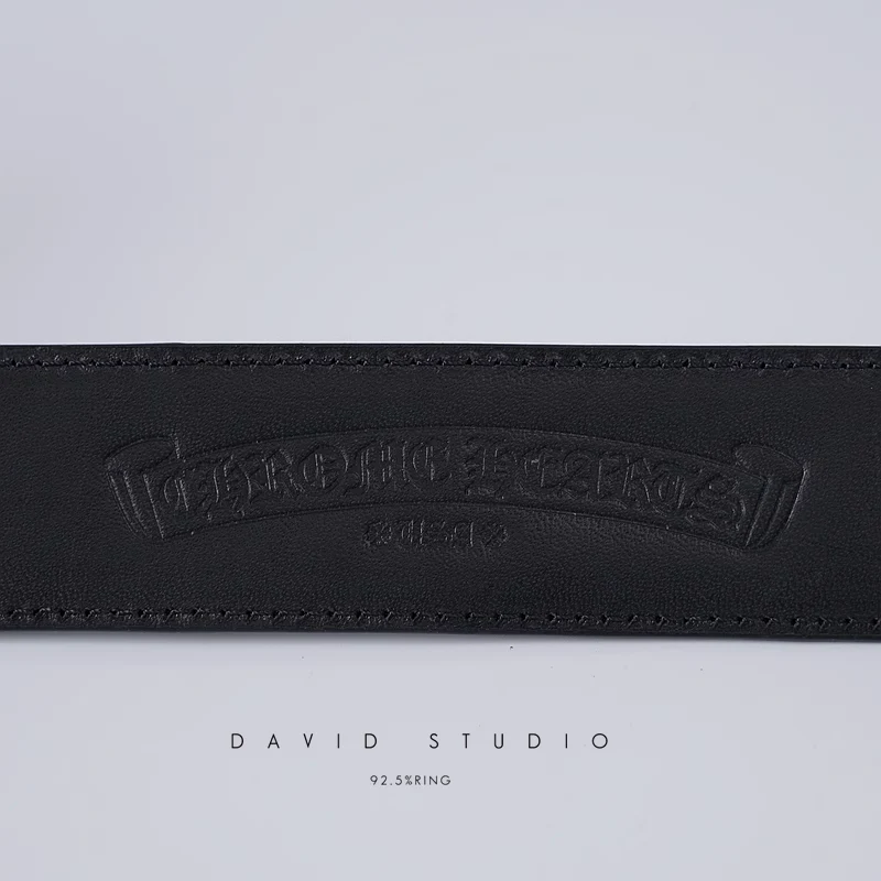 OVAL STAR BUCKLE COWHIDE LEATHER BELT