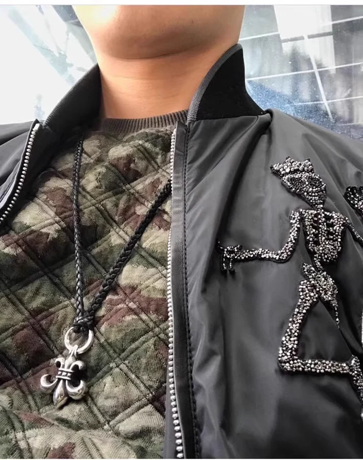 CHROME HEARTS BS FLEUR CHARM – LEATHER BRAID