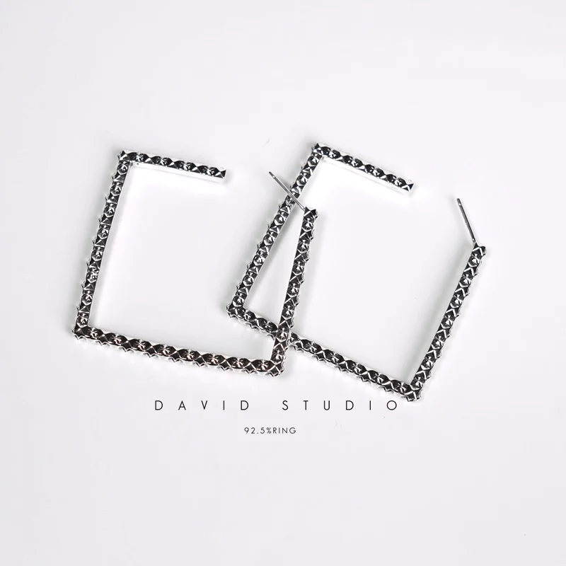 CHROME HEARTS CH PLUS SQUARE HOOP EARRINGS