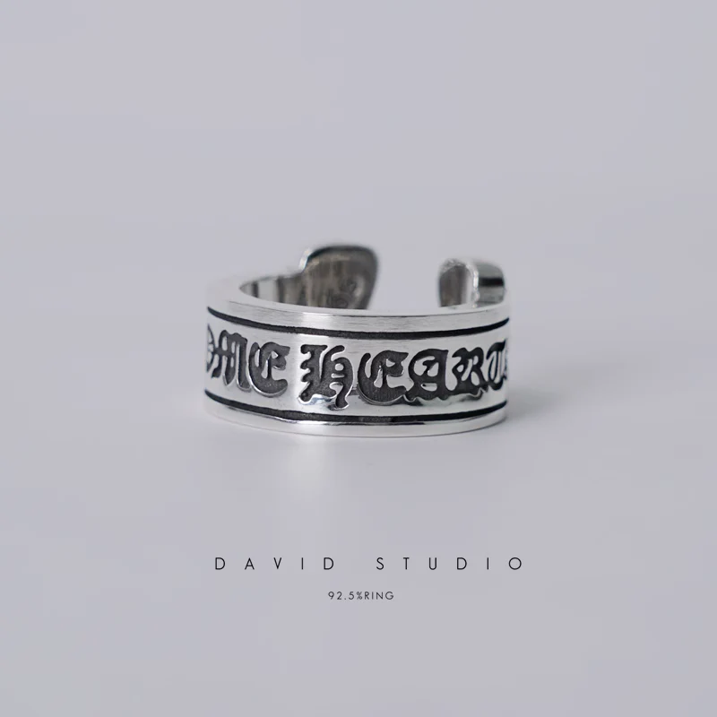 CHROME HEARTS SCROLL LABEL RING
