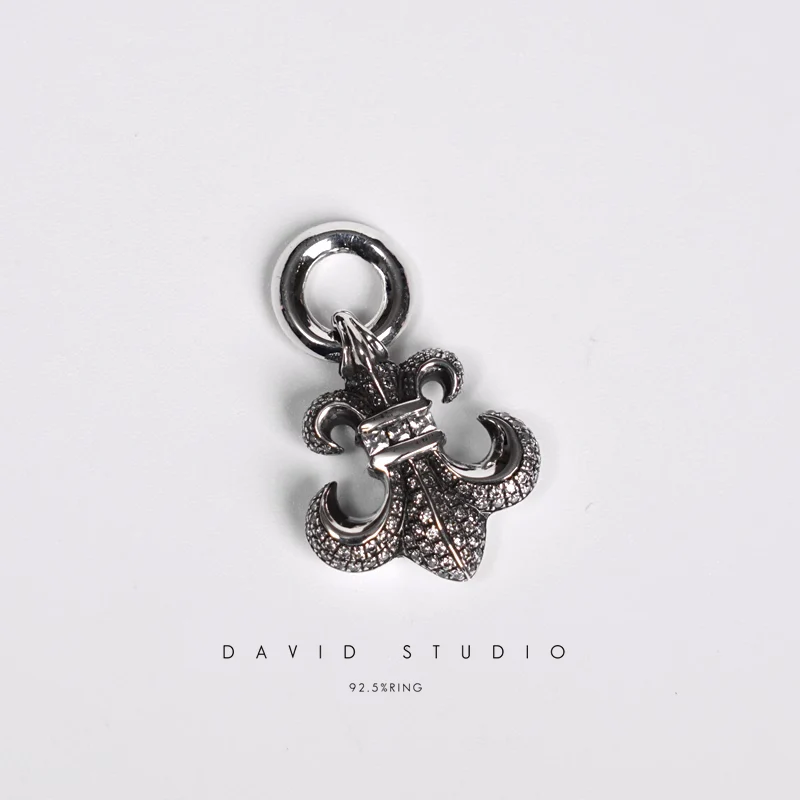 CHROME HEARTS BS FLEUR CHARM WITH DIAMOND