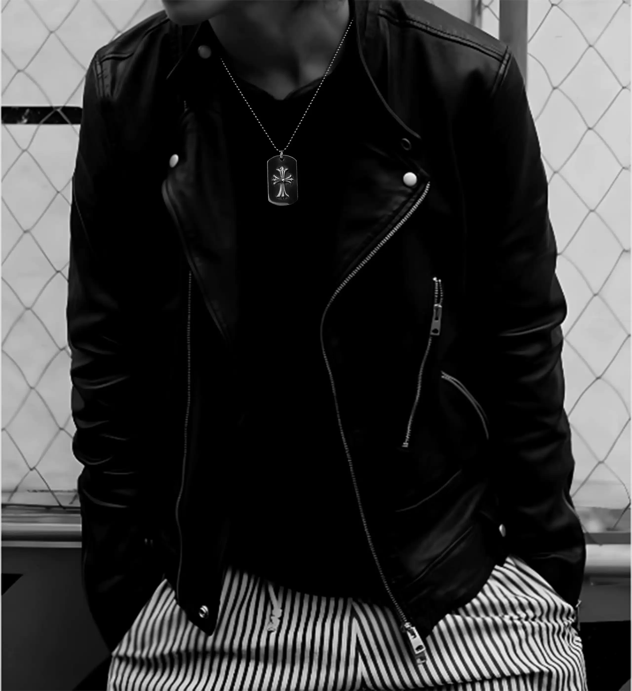 TINY CH CROSS CUTOUT DOG TAG – BALL CHAIN