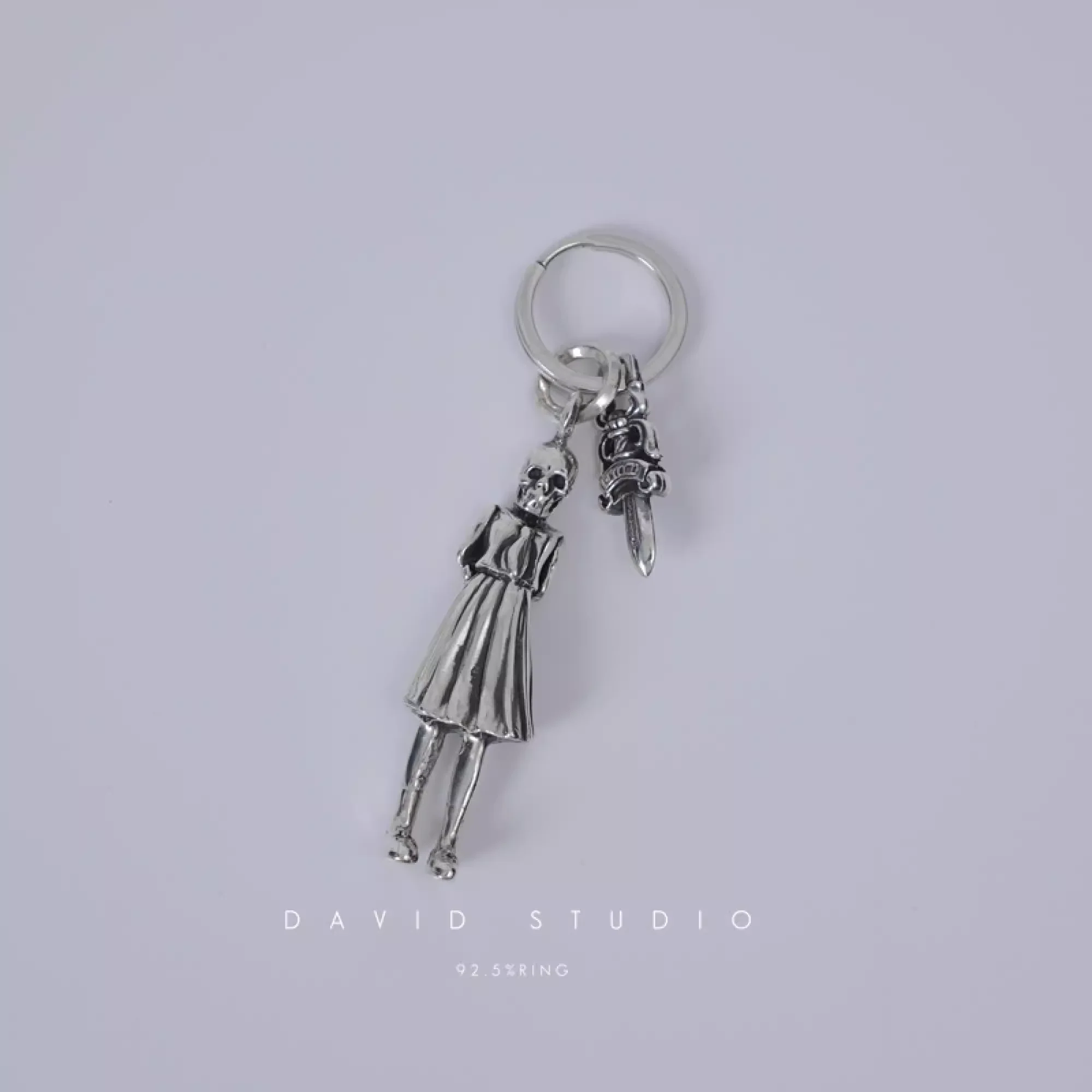 CHROME HEARTS FOTI SKIPPY AND DAGGER KEY RING