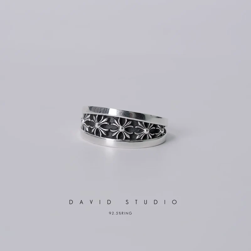 CHROME HEARTS V-CH PLUS/BS FLEUR RING