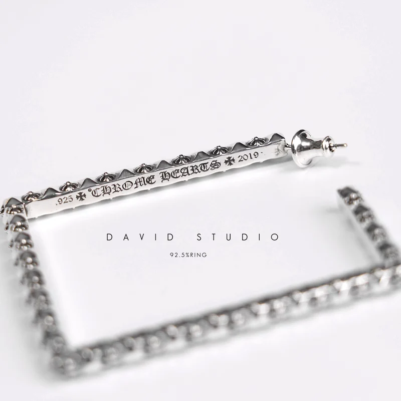 CHROME HEARTS CH PLUS SQUARE HOOP EARRINGS
