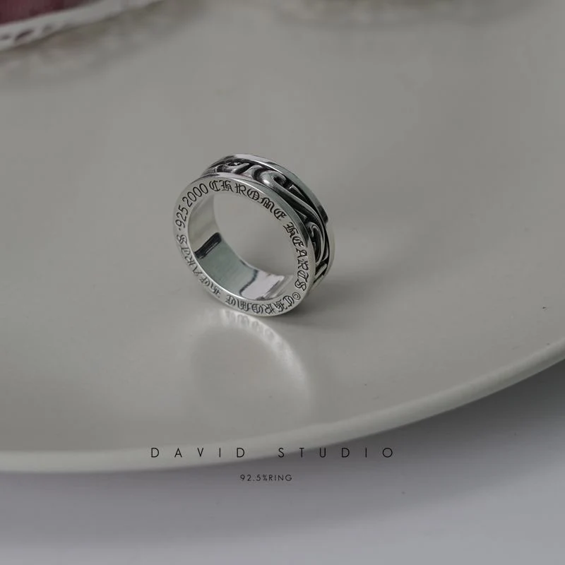 CHROME HEARTS SCROLL SPINNER RING