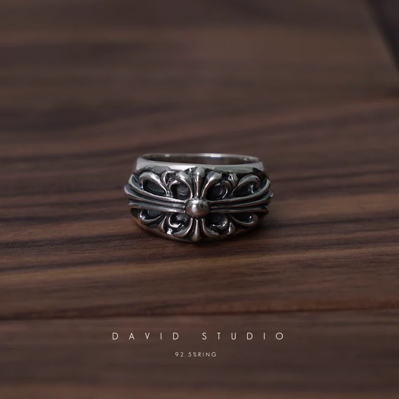 CHROME HEARTS FLORAL CROSS RING